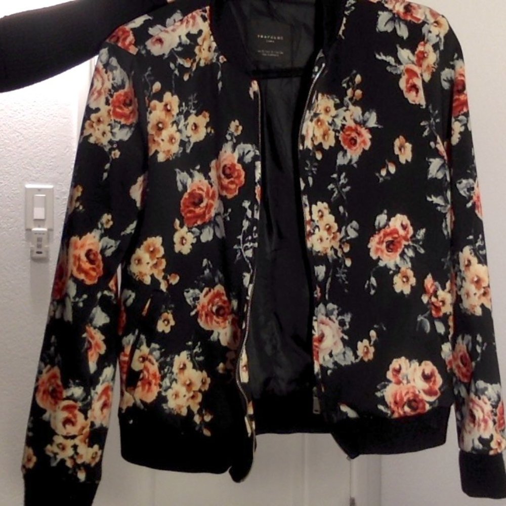 Zara floral bomber jacket